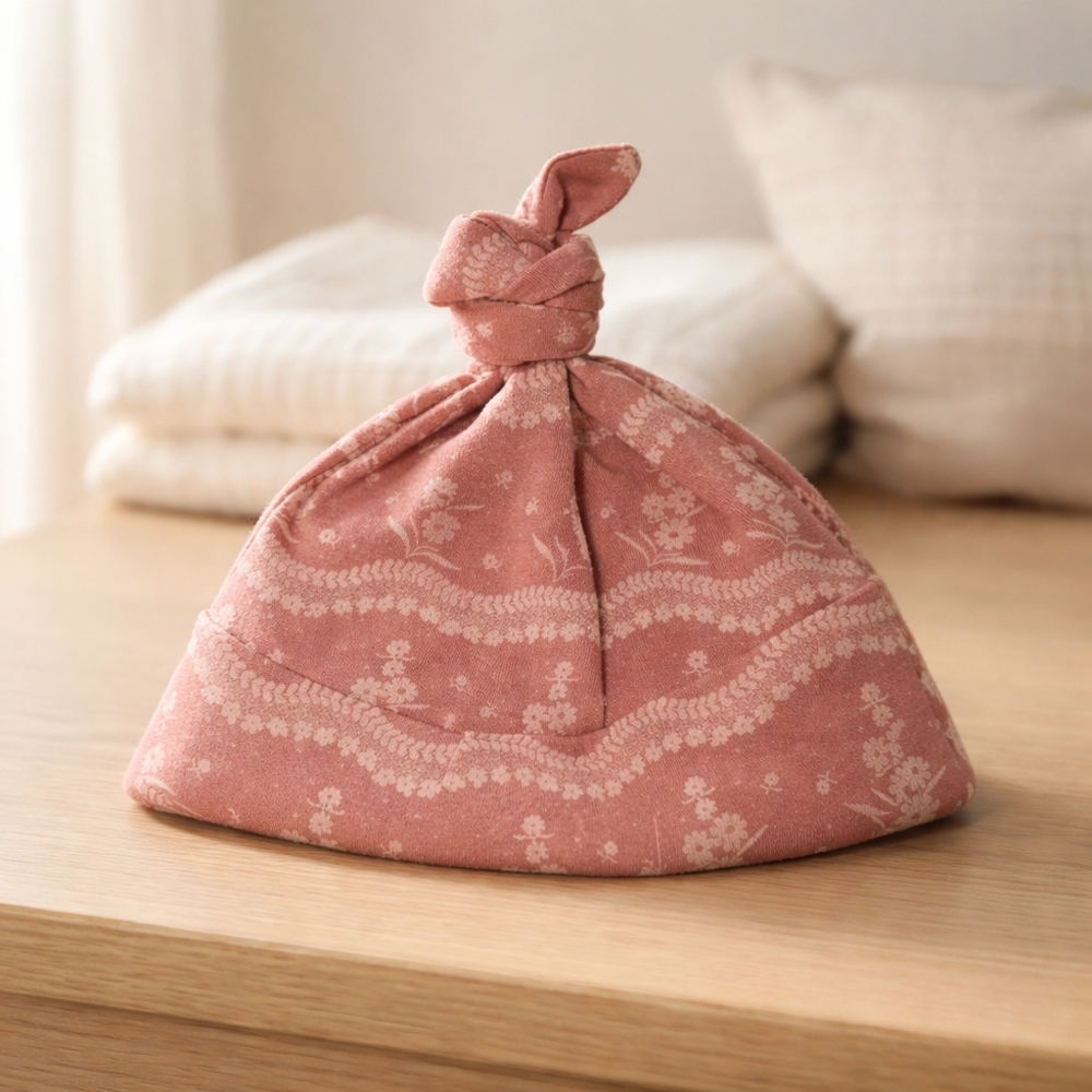 Nwt kate quinn knotted hat old rose 6-12 m new